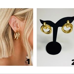 Trendy Gold Hoop Earrings (package of two)